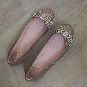 Rose Gold Glitter Flats